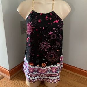 Halter Shirt With Chain Detail